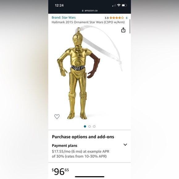 Hallmark Christmas ornaments Star Wars C-3PO - Picture 3 of 3